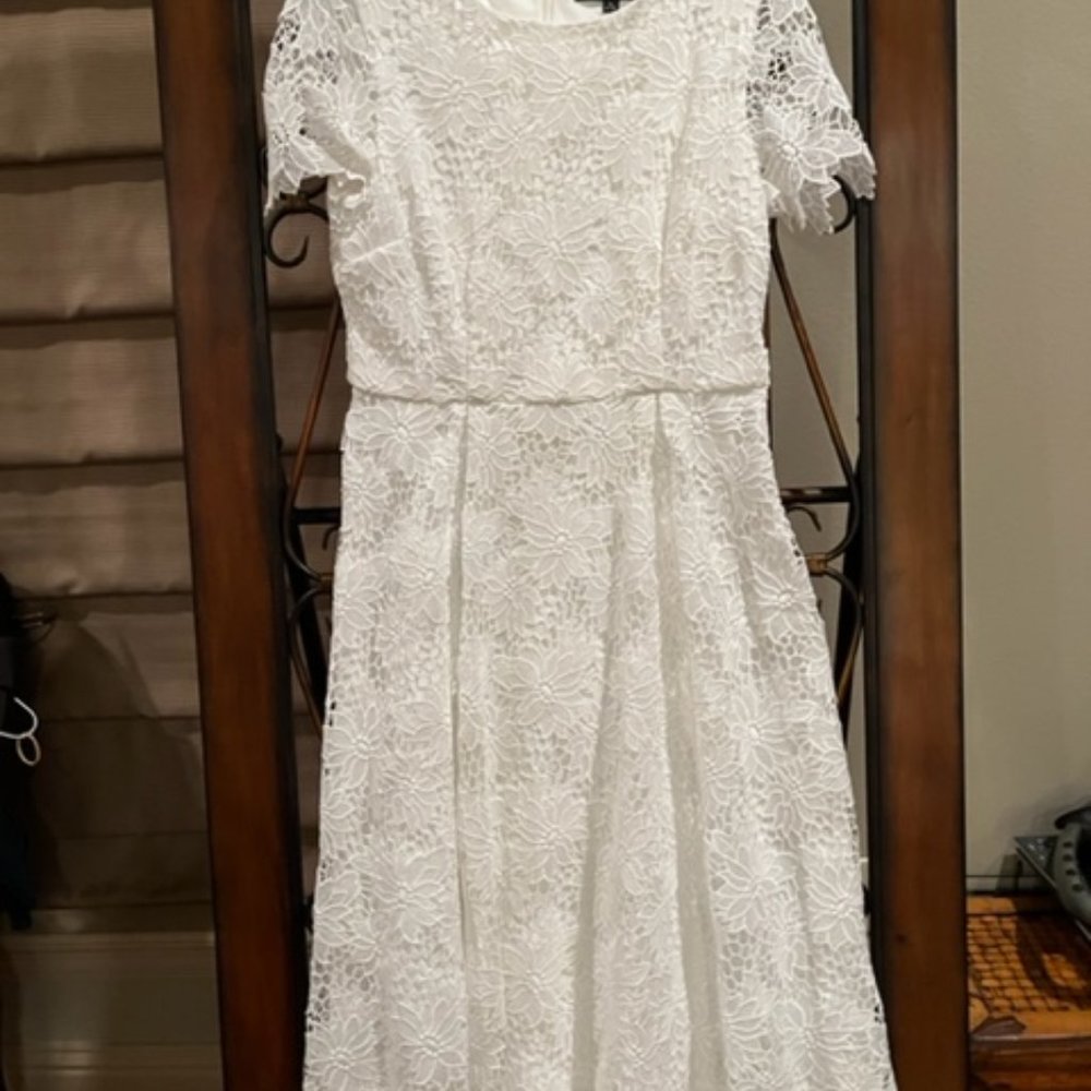 Preston and York white lace dress size 6